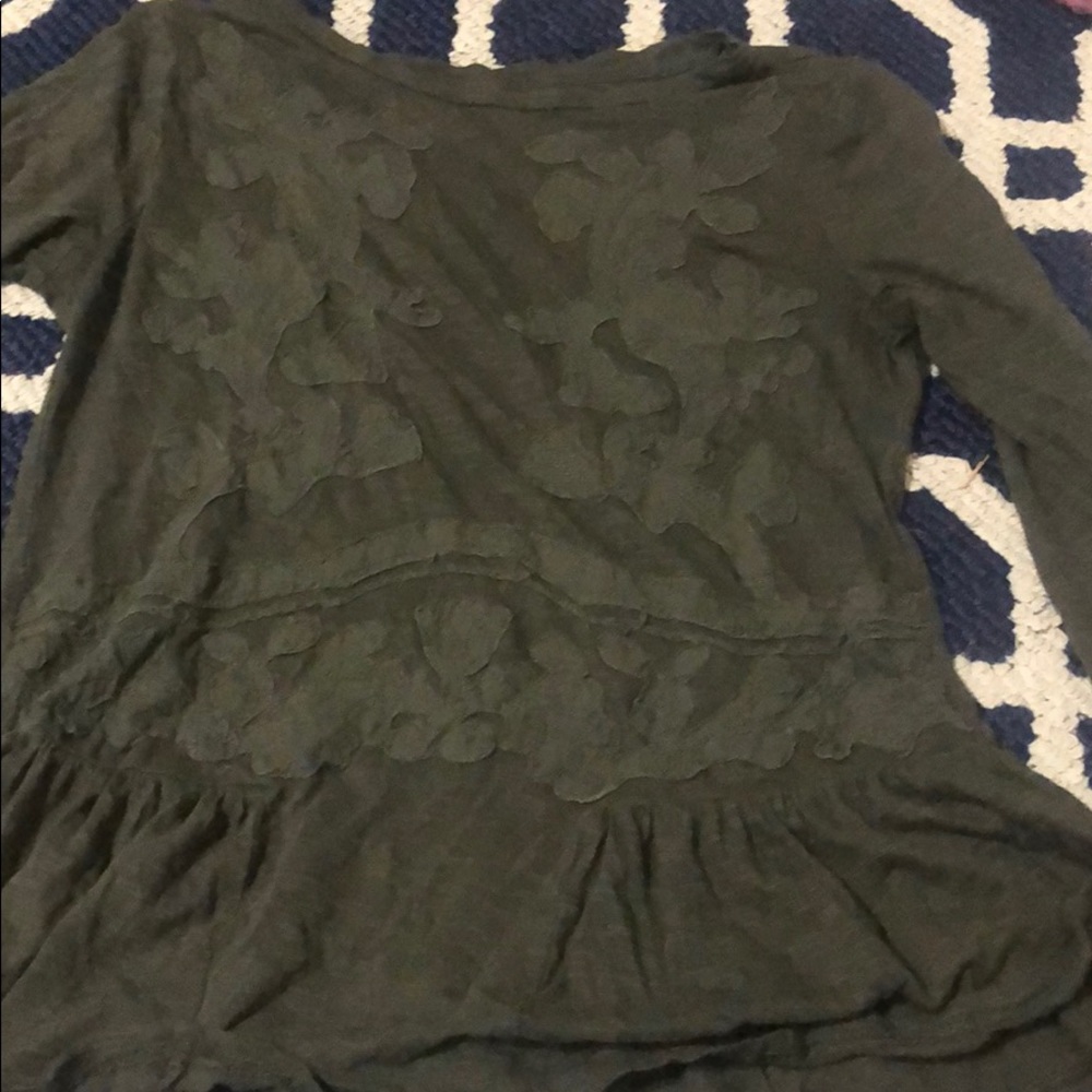 Olive green peplum top